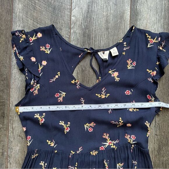Roxy Rush Minute Short Sleeve Midi Dress Navy Floral Size Small - Picture 9 of 13